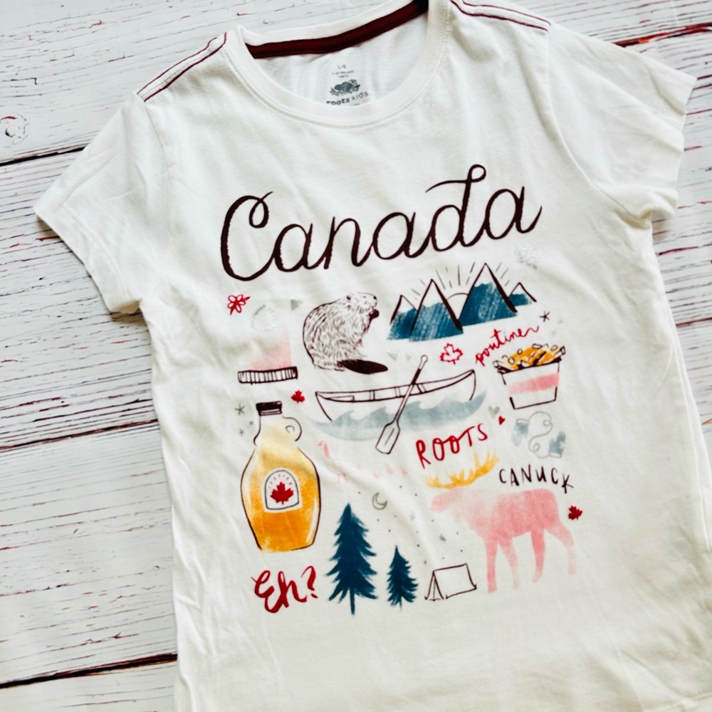 Canada Roots Kids T shirt! Size 10 - Picture 2 of 4